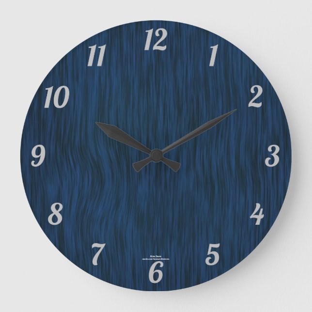 Deep Blue Woodgrain Look Clock (Front)