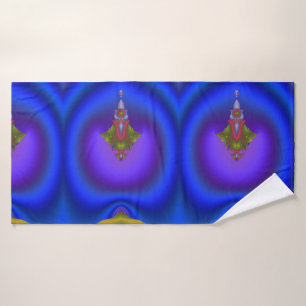 Deep Bluish Fractal Bath Towel