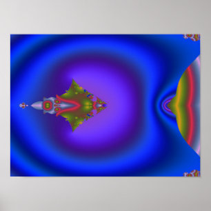Deep Bluish Fractal Poster