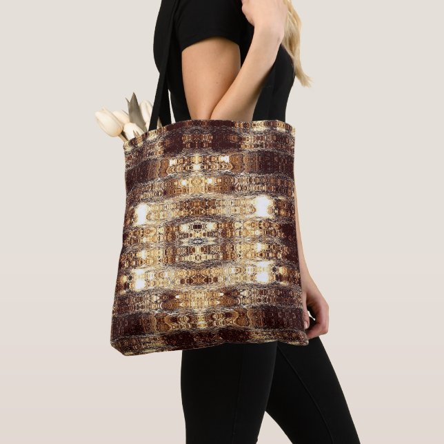 Deep Brown Abstract Tote Bag (Close Up)