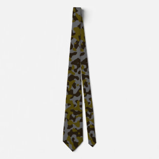 Deep Brown Camouflage in Dark Olive and Grey Tie