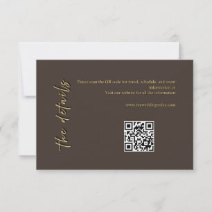Deep Brown & Gold Wedding Enclosure Card