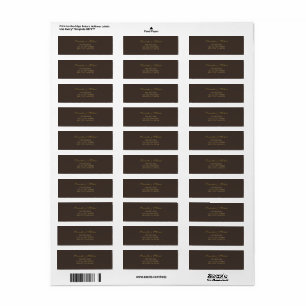 Deep Brown Minimalist Return Address Label