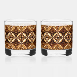 Deep Brown Stars Drinkware Set Whiskey Glass