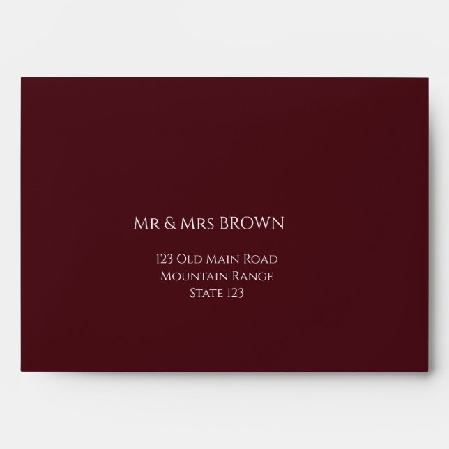 Deep Burgundry Monogram Envelope (Front)