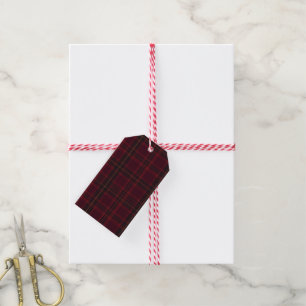 Deep Burgundy Blackwatch Tartan Plaid Pattern Gift Tags