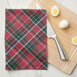 Deep Burgundy, Cranberry Red, Hunter Green.. Plaid Tea Towel