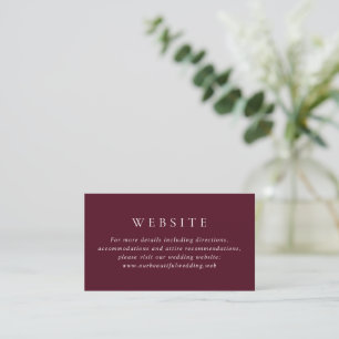 Deep Burgundy Elegant Classic Wedding Enclosure Card