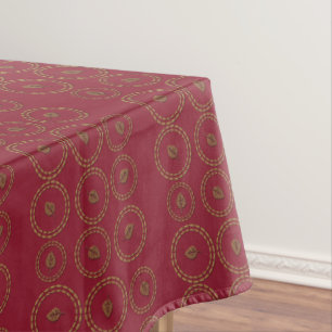 Deep Burgundy Red Leaf Pattern Holiday Tablecloth