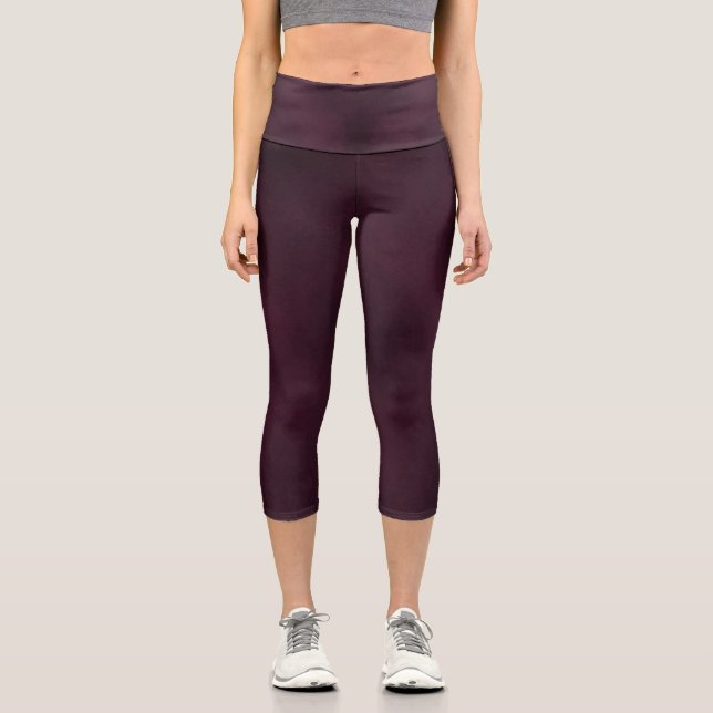 Deep Burgundy To Match Rose Gold Mandala Tank Top Capri Leggings (Front)