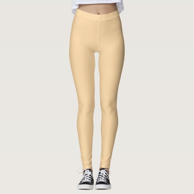 Deep Champagne Colour Solid Plain Leggings (Front)