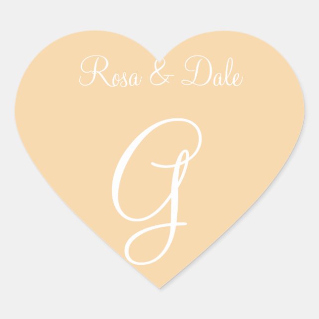 Deep Champagne Customisable Letter Invitation Heart Sticker (Front)
