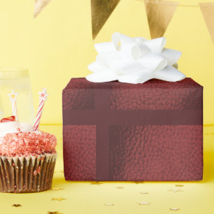 Deep Cinnamen Faux Leather Spice. Wrapping Paper S
