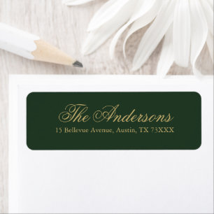 Deep Classic Green Gold Script Family Address