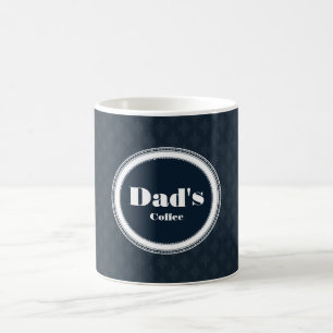 Deep Classic Navy Blue Pattern Custom Monogram Coffee Mug