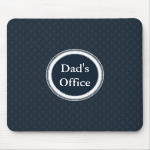 Deep Classic Navy Blue Pattern Custom Monogram Mouse Mat