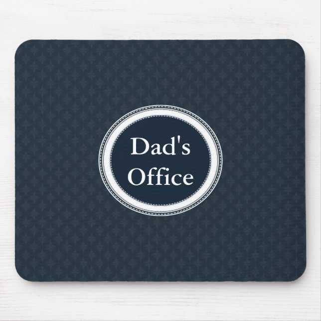 Deep Classic Navy Blue Pattern Custom Monogram Mouse Mat (Front)