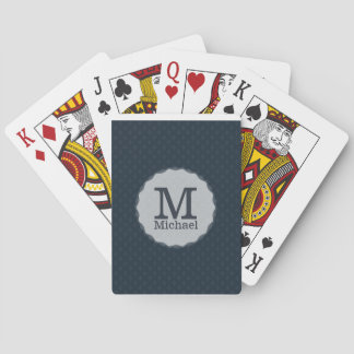Deep Classic Navy Custom Monogram Playing Cards