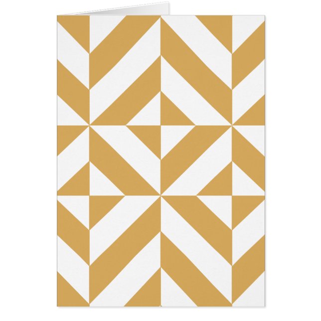 Deep Cool Gold Geometric Deco Cube Pattern (Front)