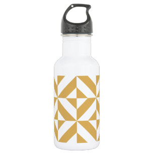 Deep Cool Gold Geometric Deco Cube Pattern 532 Ml Water Bottle