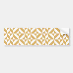 Deep Cool Gold Geometric Deco Cube Pattern Bumper Sticker