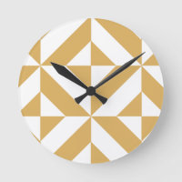 Deep Cool Gold Geometric Deco Cube Pattern