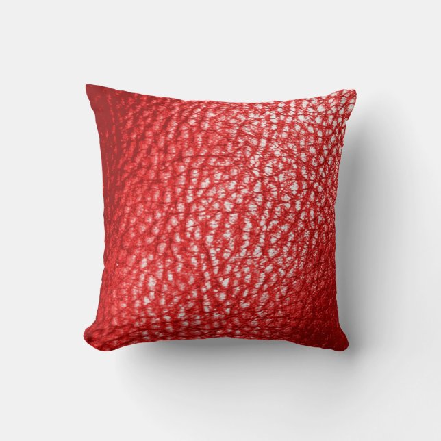 Deep Coral Metalic  Leather Print- Solid Cushion (Front)