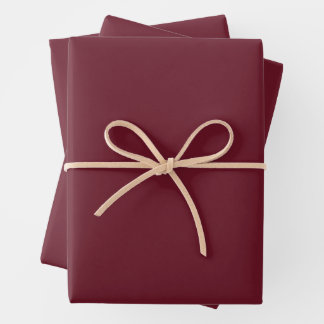 Deep Cranberry Wrapping Paper Set