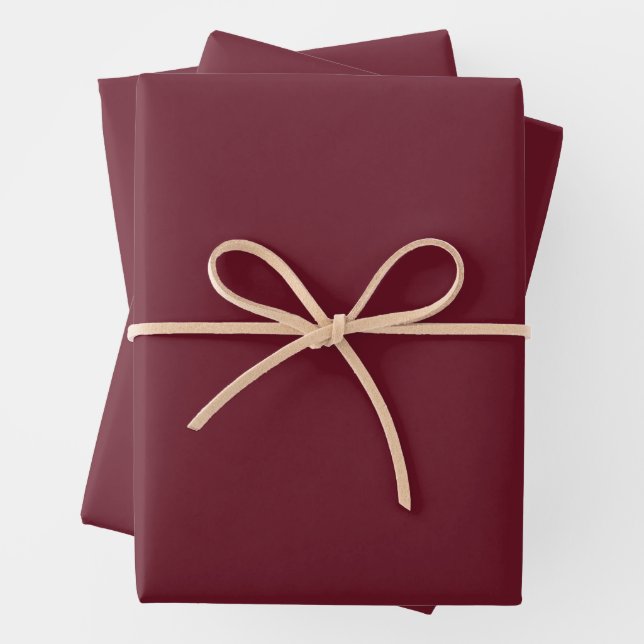 Deep Cranberry Wrapping Paper Set (In situ)