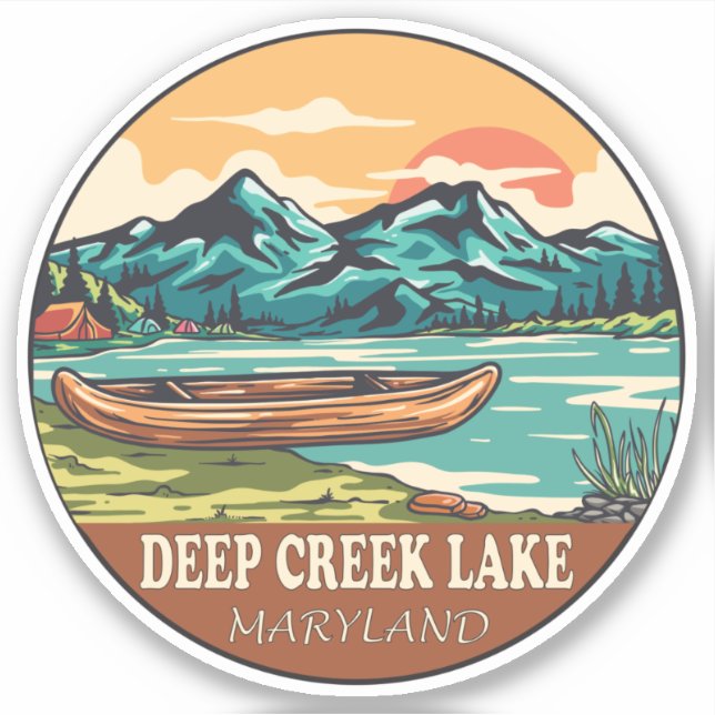 Deep Creek Lake Maryland Boating Fishing Emblem (Front)