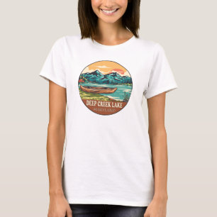Deep Creek Lake Maryland Boating Fishing Emblem T-Shirt