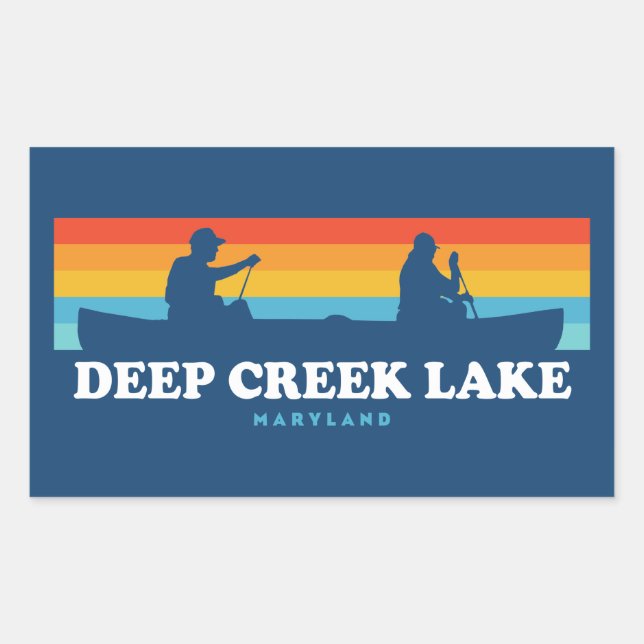 Deep Creek Lake Maryland Canoe Rectangular Sticker (Front)