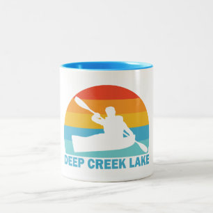 Deep Creek Lake Maryland Kayak Two-Tone Coffee Mug