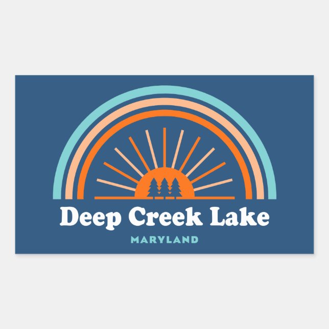 Deep Creek Lake Maryland Rainbow Rectangular Sticker (Front)