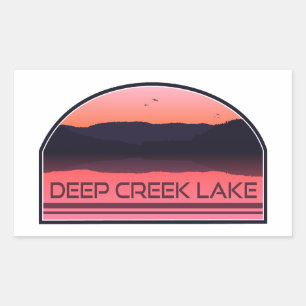 Deep Creek Lake Maryland Red Sunrise Rectangular Sticker