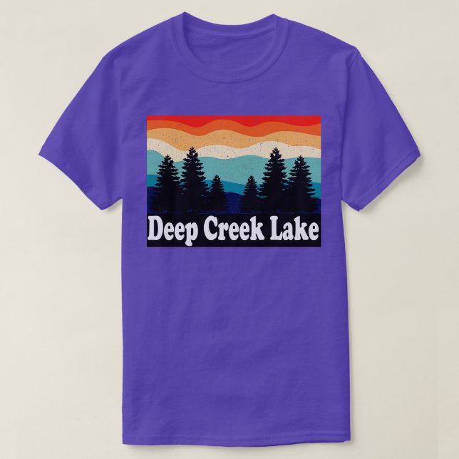 Deep Creek Lake Maryland Retro T-Shirt (Design Front)