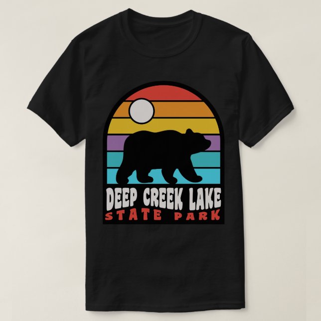 Deep Creek Lake State Park Maryland Bear Badge TSh T-Shirt (Design Front)