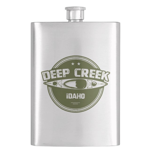 Deep Creek Wild And Scenic River Idaho Kayaking Hip Flask (Front)