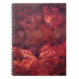 Deep Crimson Fire Cloud Abstract Notebook