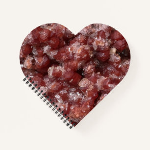 Deep Crimson Garnet Crystal Heart Mystic Healing Notebook