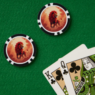 Deep Crimson Glow – The Lion of Burning Destiny. Poker Chips