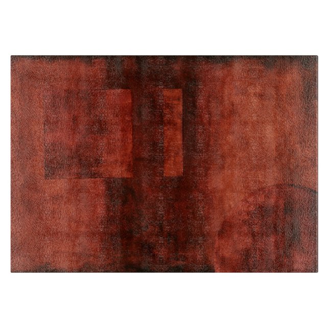 Deep Crimson Painting with Geometric Shapes Cutting Board (Front)