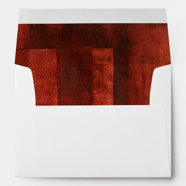 Deep Crimson Painting with Geometric Shapes Envelope (Back (Bottom))