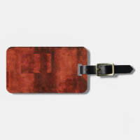 Deep Crimson Painting with Geometric Shapes