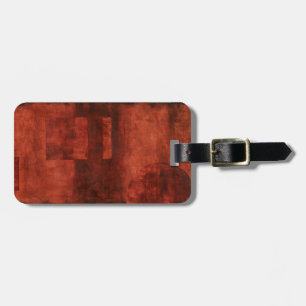 Deep Crimson Painting with Geometric Shapes Luggage Tag