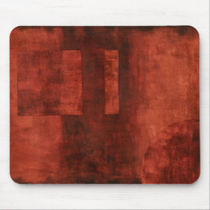 Deep Crimson Painting with Geometric Shapes Mouse Mat