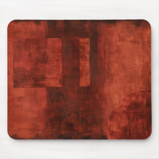 Deep Crimson Painting with Geometric Shapes Mouse Mat (Front)