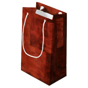 Deep Crimson Painting with Geometric Shapes Small Gift Bag