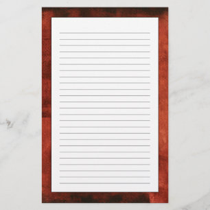 Deep Crimson Painting with Geometric Shapes Stationery