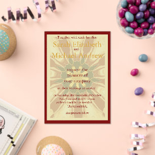 Deep Crimson Starburst Design   Opulent Modern Hi Acrylic Invitations